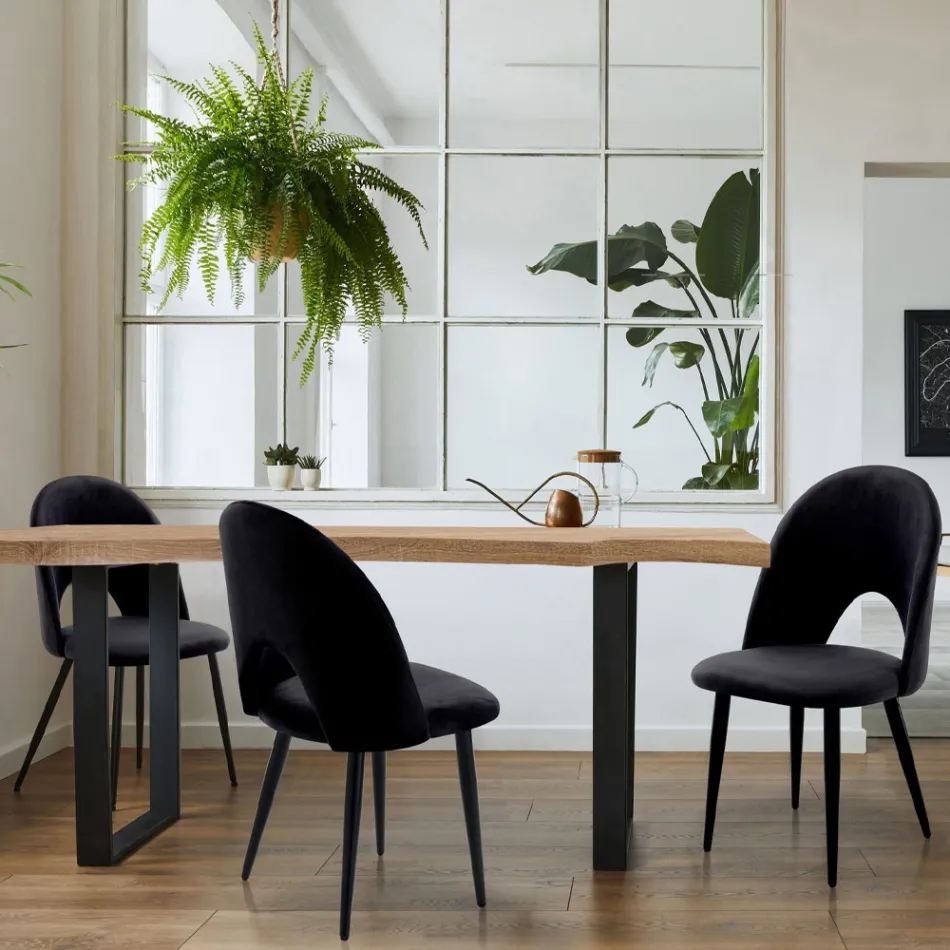 4 chaises d'intérieur en tissu effet velours différentes couleurs - Corvina Viadurini