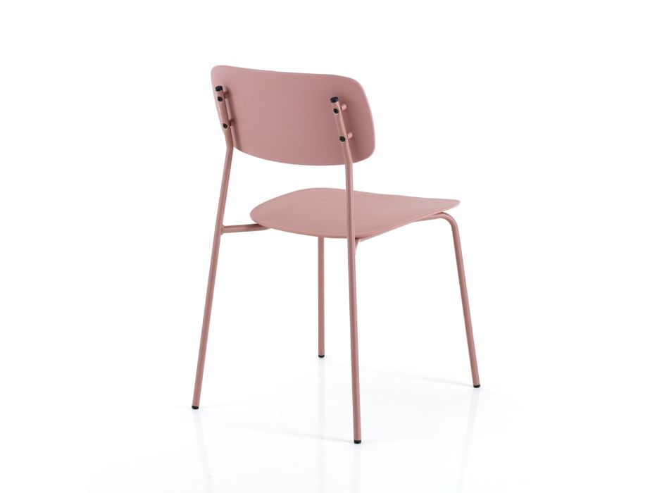 4 chaises de salle à manger en acier et polypropylène - Aquila Viadurini