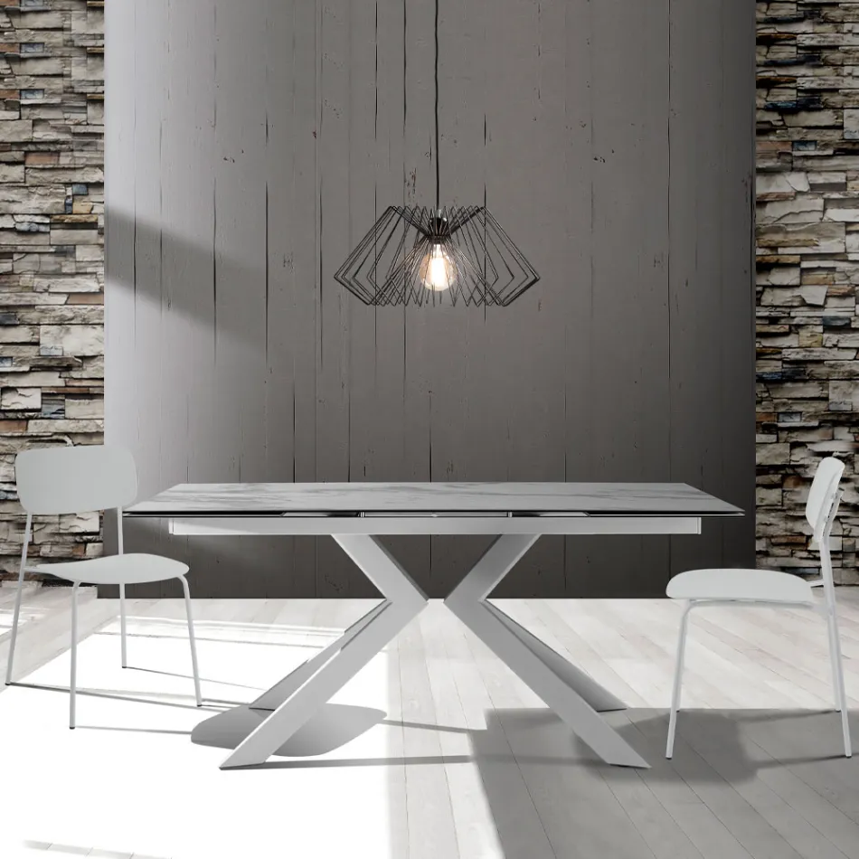 4 chaises de salle à manger en acier et polypropylène - Aquila Viadurini