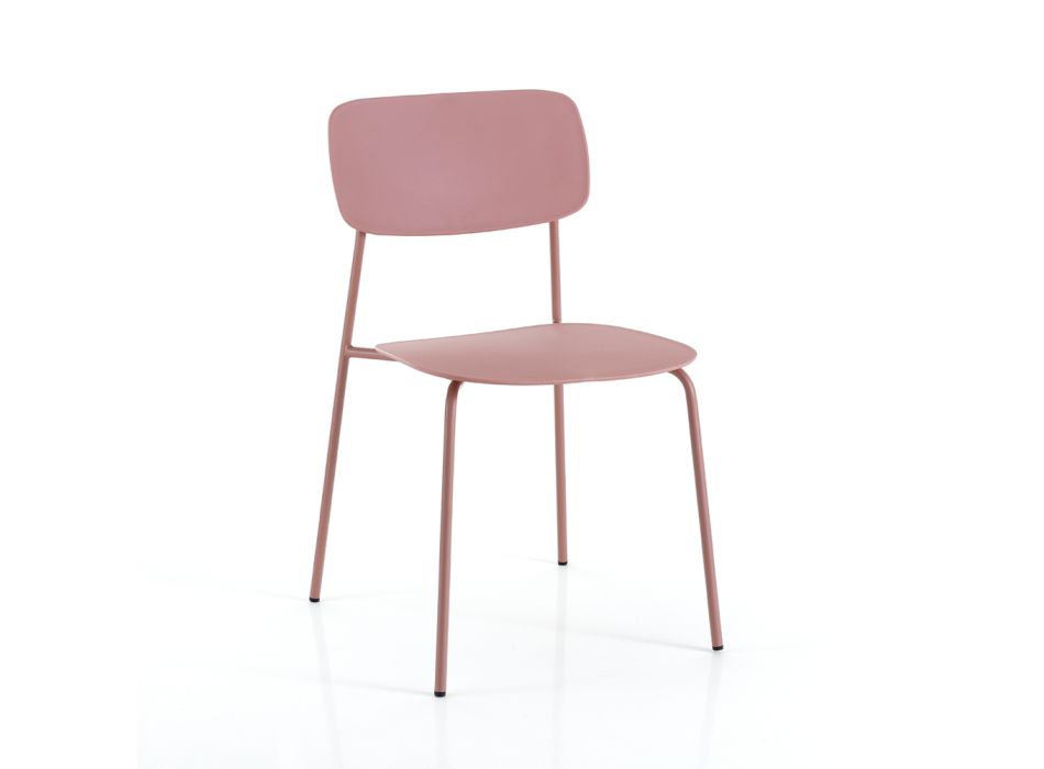 4 chaises de salle à manger en acier et polypropylène - Aquila Viadurini
