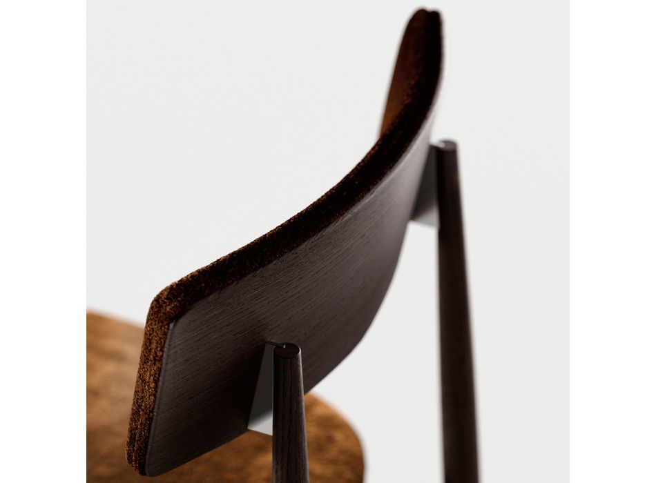 4 chaises de salle à manger en bois de frêne massif et tissu Made in Italy - Sulu Viadurini