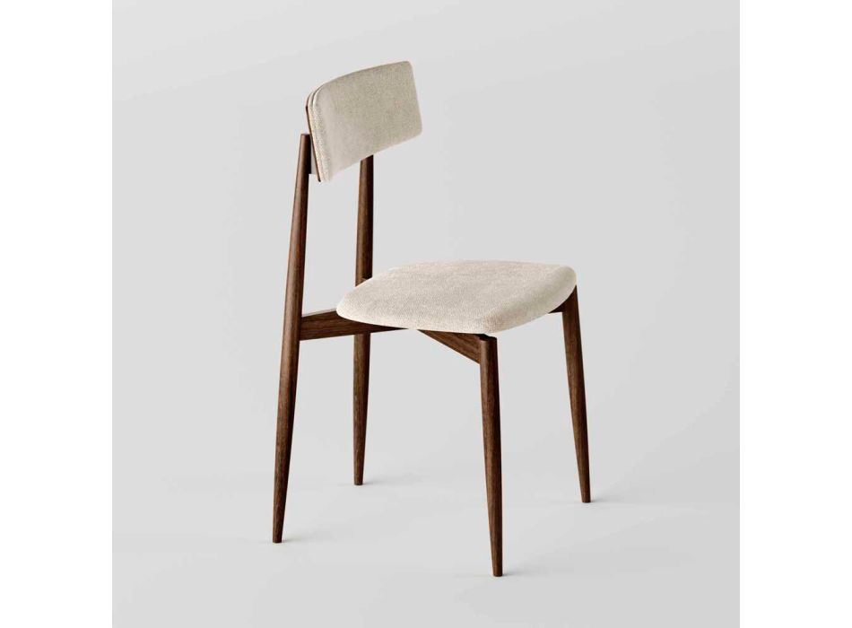 4 chaises de salle à manger en bois de frêne massif et tissu Made in Italy - Sulu Viadurini
