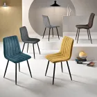 4 fauteuils de salon avec assises en tissu rembourré de différentes couleurs - Impeto Viadurini