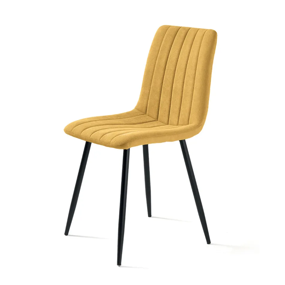4 fauteuils de salon avec assises en tissu rembourré de différentes couleurs - Impeto Viadurini