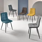 4 fauteuils de salon avec assises en tissu de différentes couleurs - Tendances actuelles Viadurini