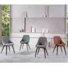 4 Chaises de Salon avec Assise en Tissu et Structure en Bois Massif - Passion Viadurini