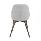 4 Chaises de Salon avec Assise en Tissu et Structure en Bois Massif - Passion Viadurini