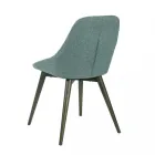 4 Chaises de Salon avec Assise en Tissu et Structure en Bois Massif - Passion Viadurini