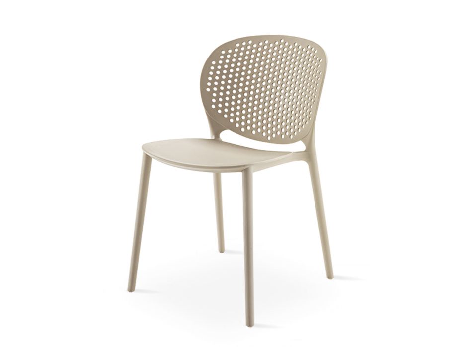 4 chaises empilables au design coloré moderne en polypropylène - Pocahontas Viadurini