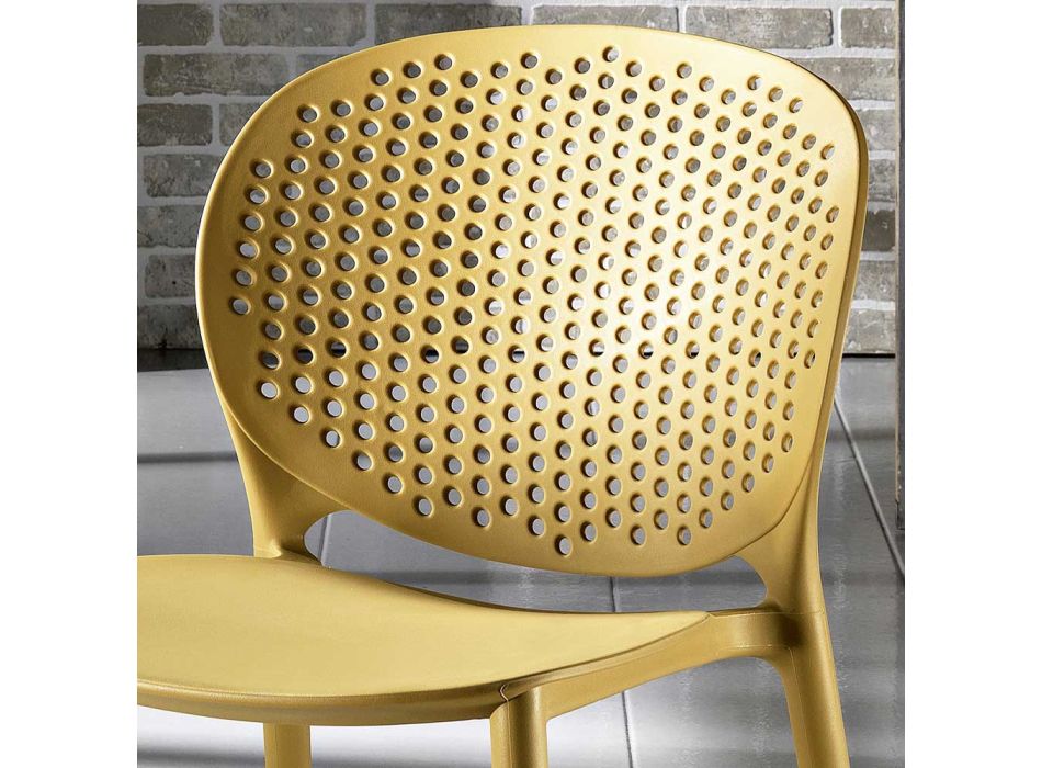 4 chaises empilables en polypropylène de conception moderne - Pocahontas