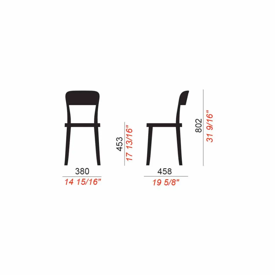 4 chaises d'extérieur empilables en polypropylène Made in Italy Design - Alexus Viadurini