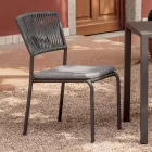4 chaises de jardin empilables en aluminium et corde - Lunaris Viadurini