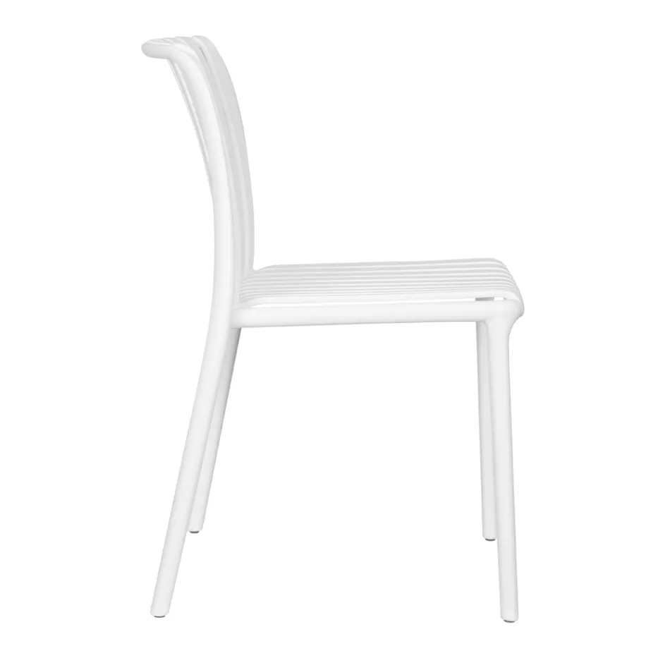 Lot de 4 chaises de jardin empilables en polypropylène et fibre de verre - Orelia Viadurini