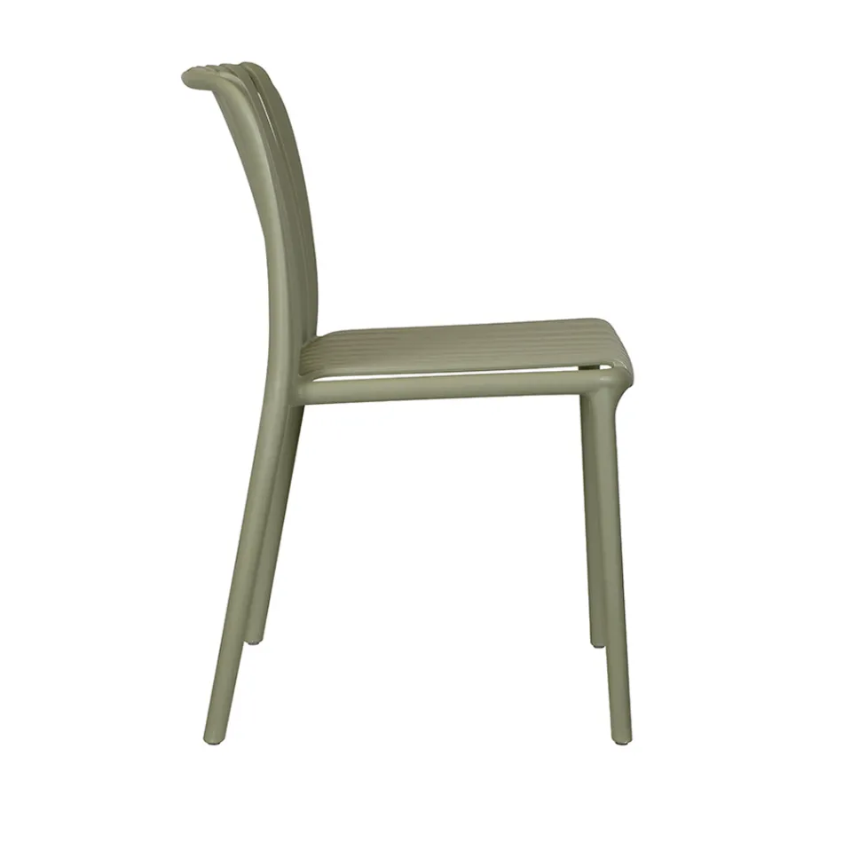 4 chaises de jardin empilables en polypropylène et fibre de verre - Orelia Viadurini