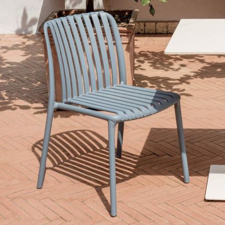 Lot de 4 chaises de jardin empilables en polypropylène et fibre de verre - Orelia Viadurini