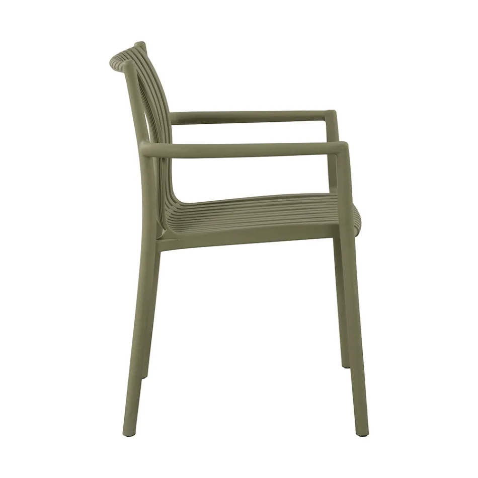 Lot de 4 chaises de jardin empilables en polypropylène résistant aux UV - Ondara Viadurini