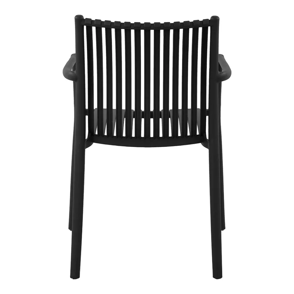 Lot de 4 chaises de jardin empilables en polypropylène résistant aux UV - Ondara Viadurini