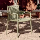 Lot de 4 chaises de jardin empilables en polypropylène résistant aux UV - Ondara Viadurini