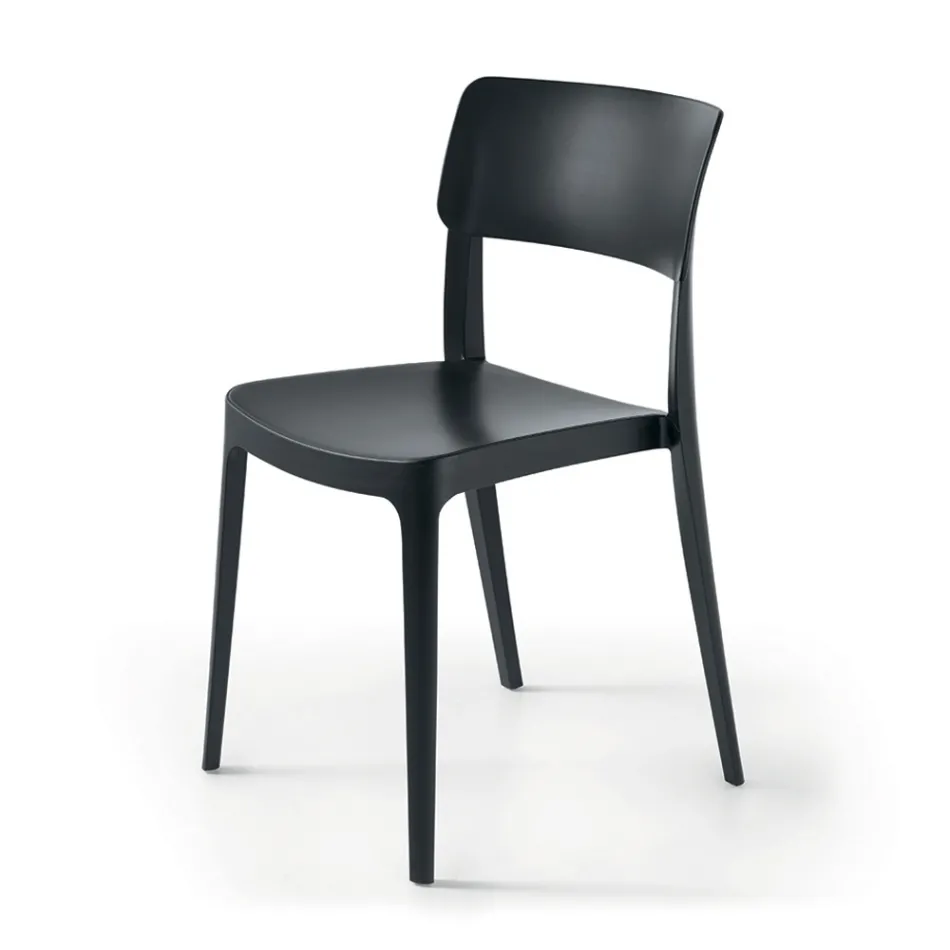 Lot de 4 chaises de salon empilables en polypropylène de différentes couleurs - Slancio Viadurini