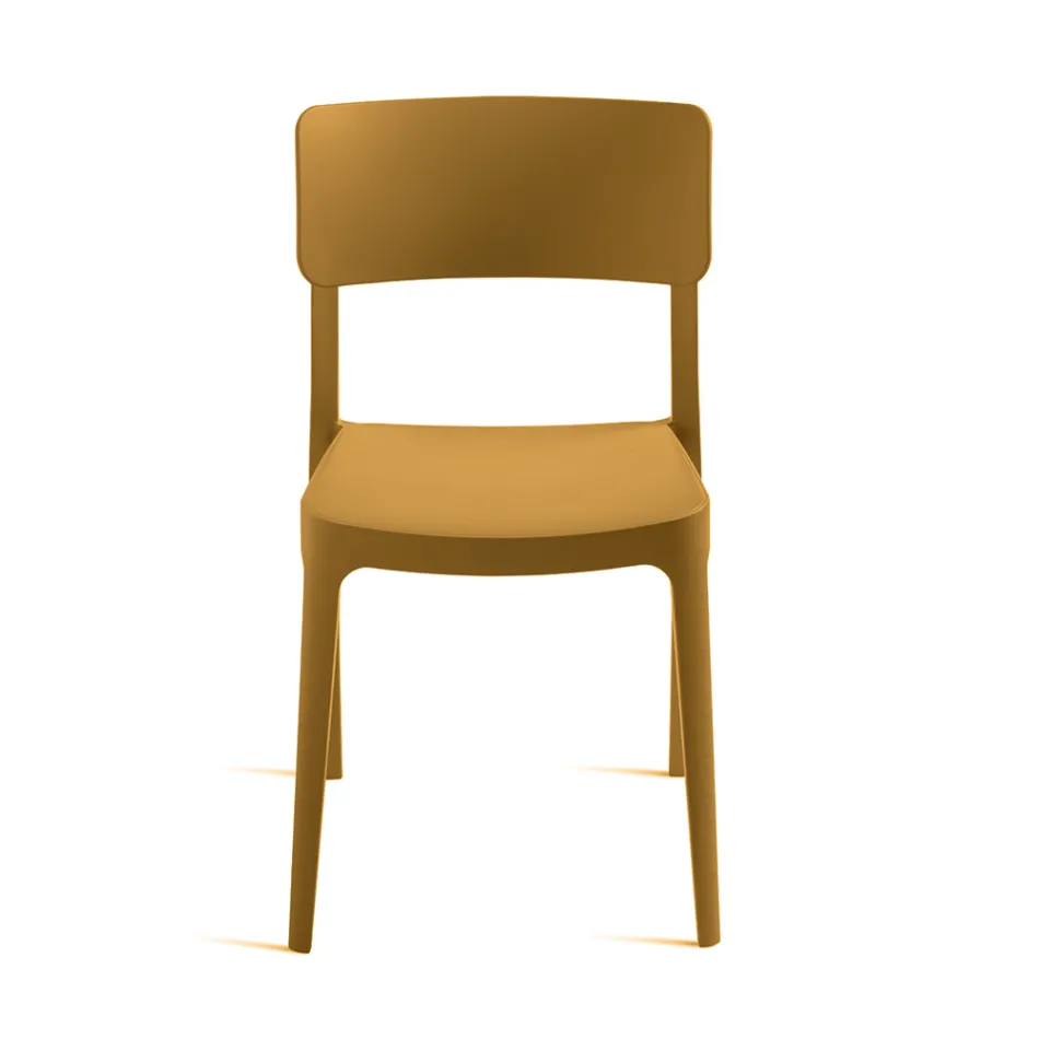 Lot de 4 chaises de salon empilables en polypropylène de différentes couleurs - Slancio Viadurini