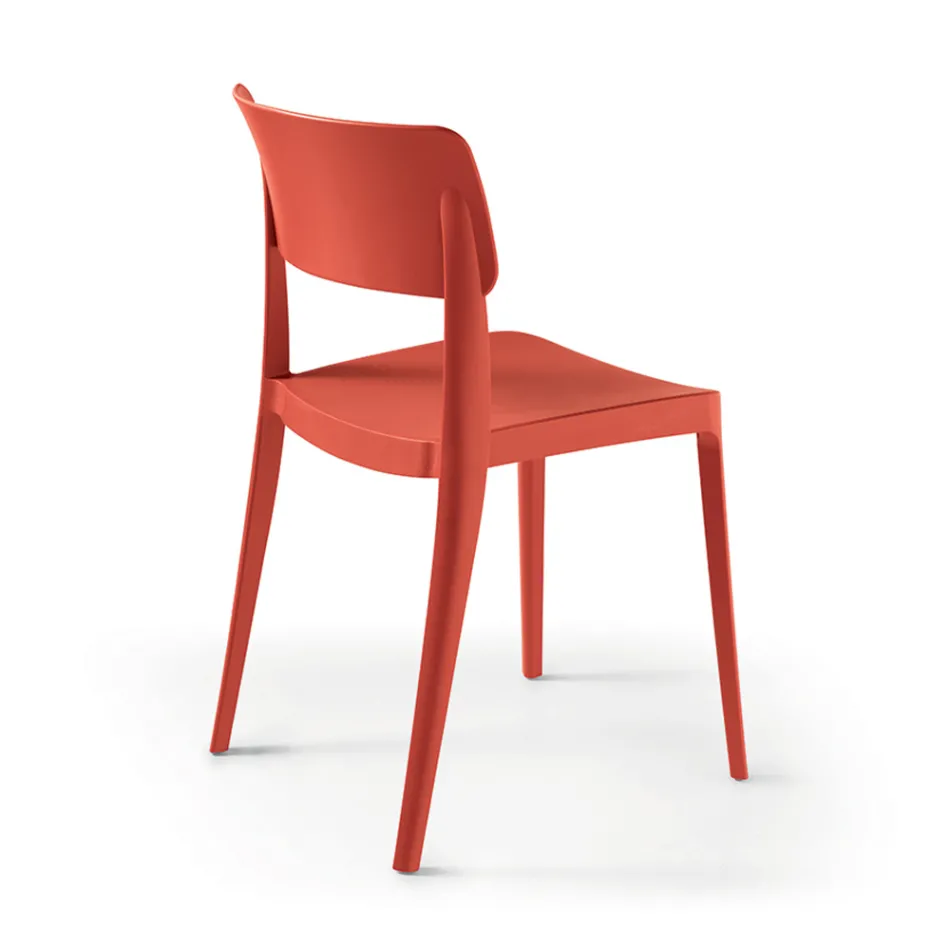 Lot de 4 chaises de salon empilables en polypropylène de différentes couleurs - Slancio Viadurini