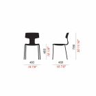 4 chaises empilables en métal et polypropylène fabriquées en Italie - Clarinda Viadurini