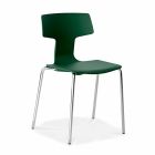 4 chaises empilables en métal et polypropylène fabriquées en Italie - Clarinda Viadurini