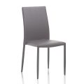 4 chaises en métal entièrement recouvertes de simili cuir - Rania