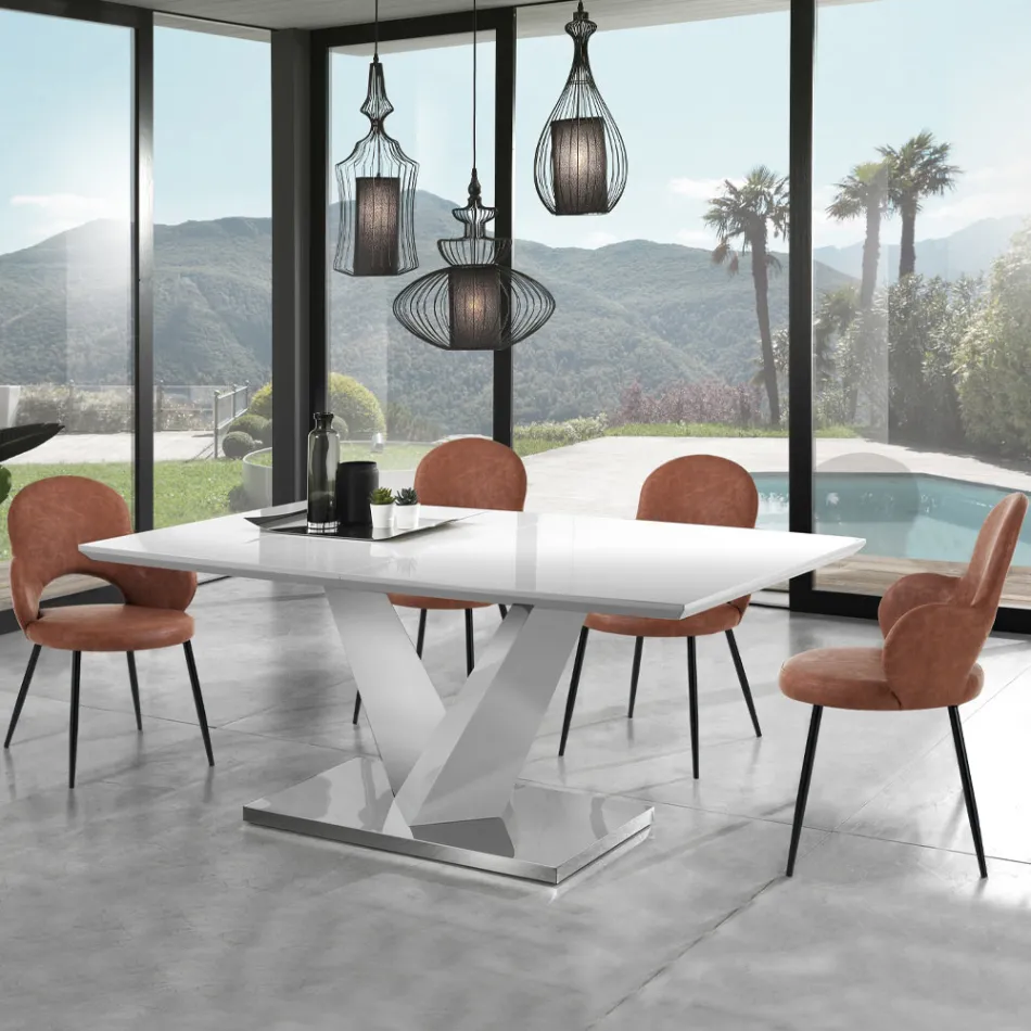 4 Chaises en Cuir Synthétique en Différentes Finitions - Amarante Viadurini