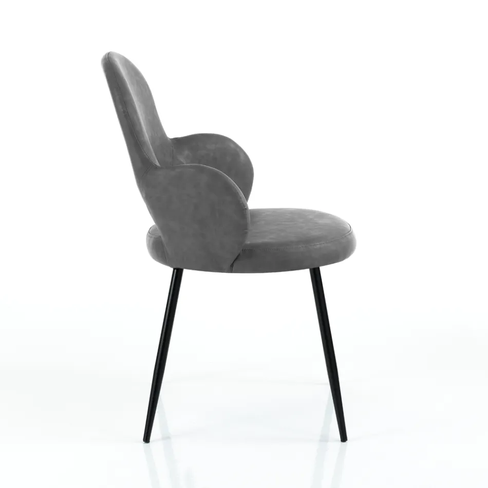 4 Chaises en Cuir Synthétique en Différentes Finitions - Amarante Viadurini