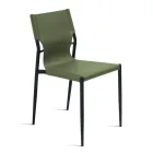 4 chaises en similicuir coloré et piètement en métal peint - Comédie Viadurini