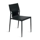 4 chaises en similicuir coloré et piètement en métal peint - Comédie Viadurini