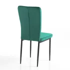 4 Chaises en Tissu Microfibre Effet Velours Vert et Métal Noir - Campania Viadurini