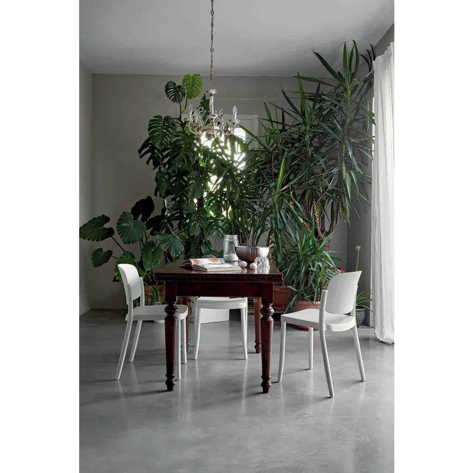 4 Chaises d'extérieur empilables modernes en polypropylène fabriquées en Italie - Bernetta Viadurini