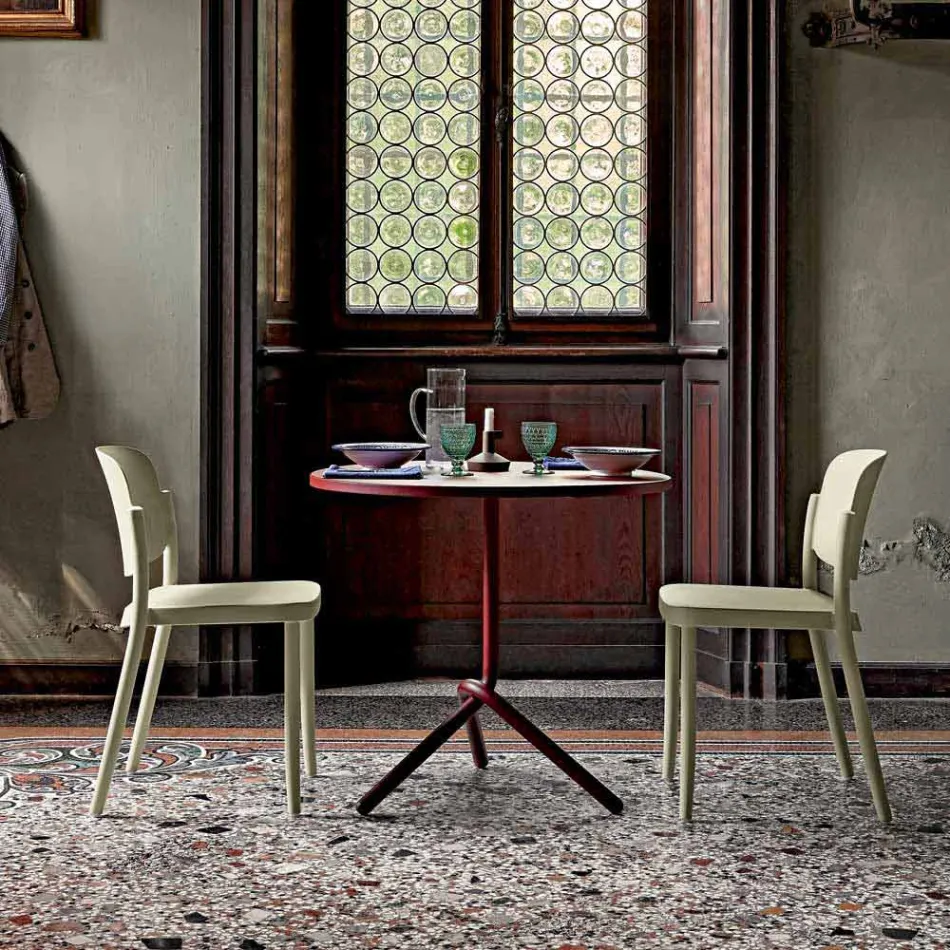 4 Chaises d'extérieur empilables modernes en polypropylène fabriquées en Italie - Bernetta Viadurini