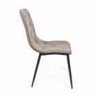 4 chaises modernes recouvertes de similicuir avec base en acier Homemotion - Daisa Viadurini