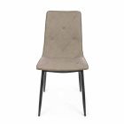 4 chaises modernes recouvertes de similicuir avec base en acier Homemotion - Daisa Viadurini