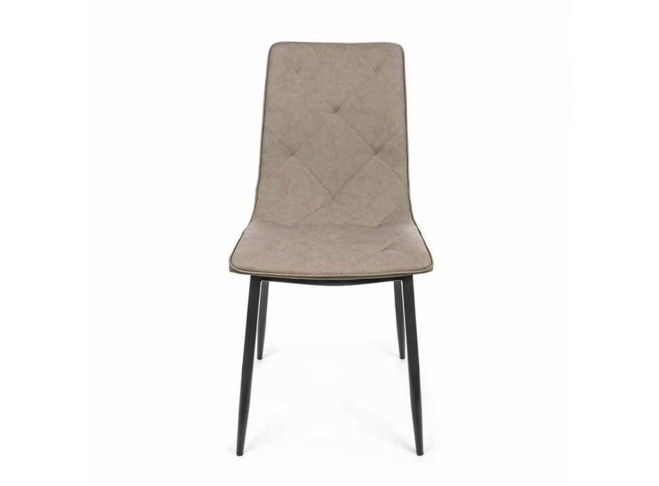 4 chaises modernes recouvertes de similicuir avec base en acier Homemotion - Daisa