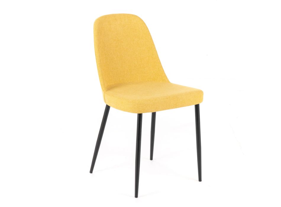 4 chaises de salon en tissu de différentes couleurs et métal - Tubéreuse Viadurini