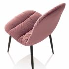 4 chaises de salle à manger en velours rose, gris ou aigue-marine - Ciga Viadurini
