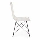 4 chaises de salle à manger en acier et tissage par Kubu Homemotion - Kendall Viadurini