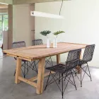 4 chaises de salle à manger en acier et tissage par Kubu Homemotion - Kendall Viadurini