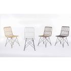 4 chaises de salle à manger en acier et tissage par Kubu Homemotion - Kendall Viadurini