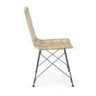 4 chaises de salle à manger en acier et tissage par Kubu Homemotion - Kendall Viadurini