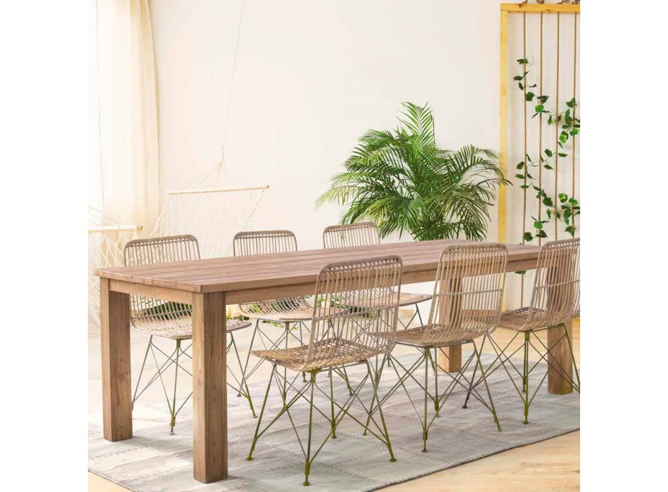 4 chaises de salle à manger en acier et tissage par Kubu Homemotion - Kendall
