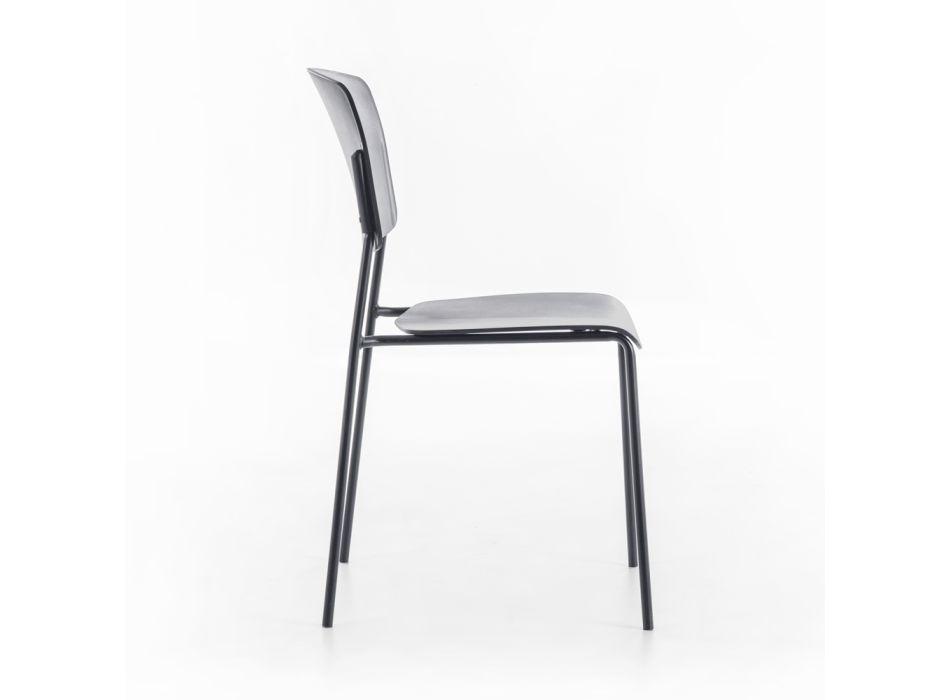 4 chaises en polypropylène de différentes finitions et métal - Daiquiri Viadurini