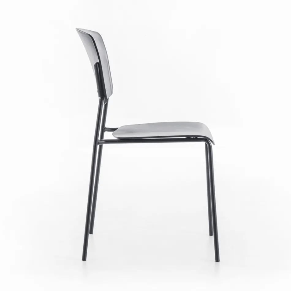 4 chaises en polypropylène de différentes finitions et métal - Daiquiri Viadurini