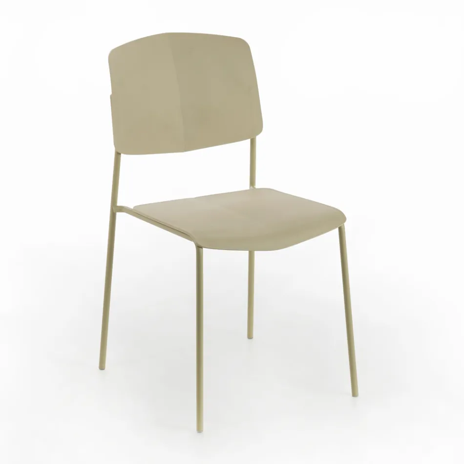 4 chaises en polypropylène de différentes finitions et métal - Daiquiri Viadurini