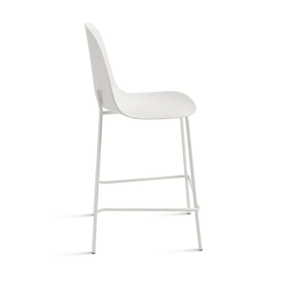 4 tabourets de salon en polypropylène et structure métallique - Dinamo Viadurini