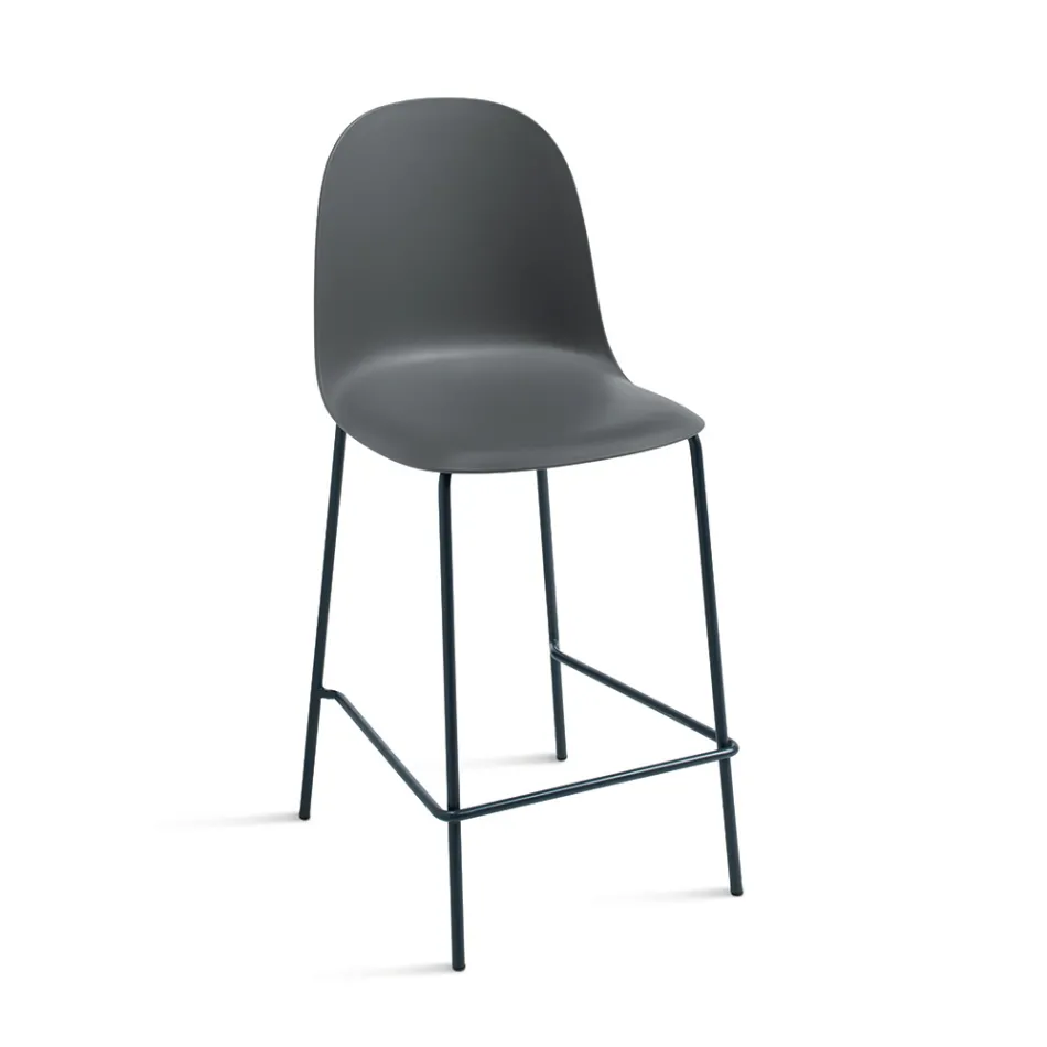 4 tabourets de salon en polypropylène et structure métallique - Dinamo Viadurini